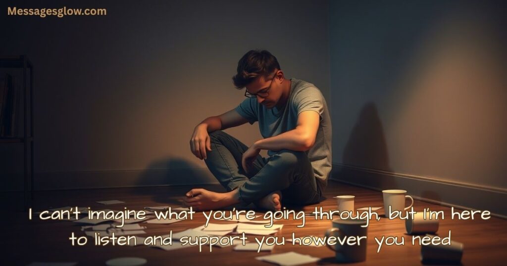 I can’t imagine what you’re going through, but I’m here to listen and support you however you need