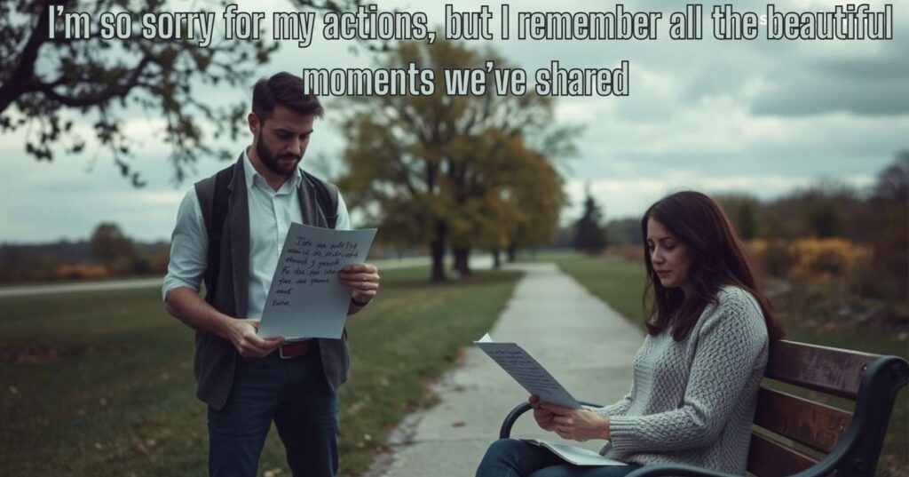   I’m so sorry for my actions, but I remember all the beautiful moments we’ve shared